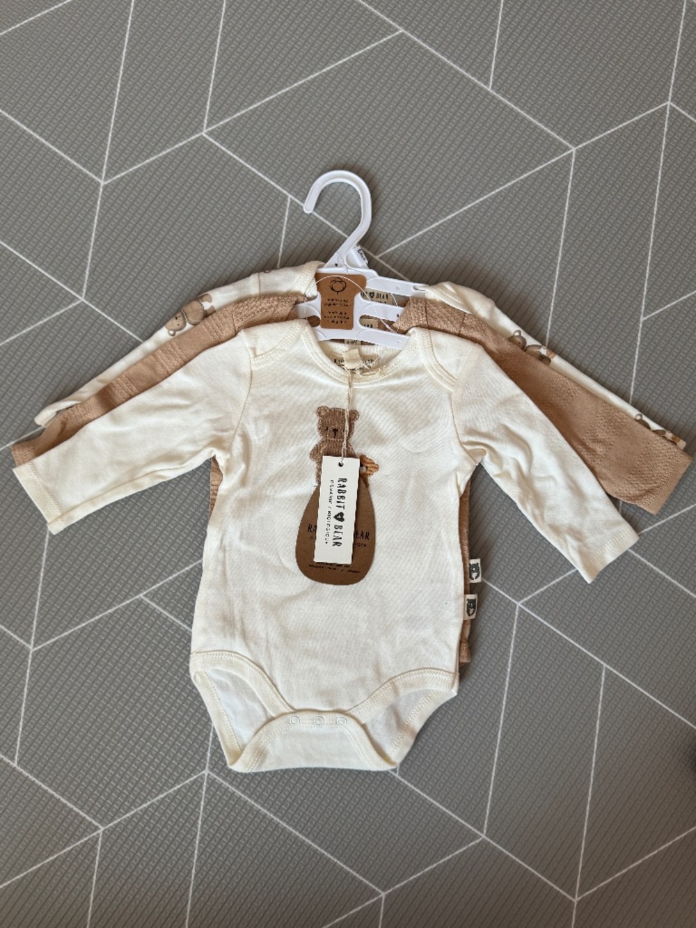 Set of three bodysuits for baby